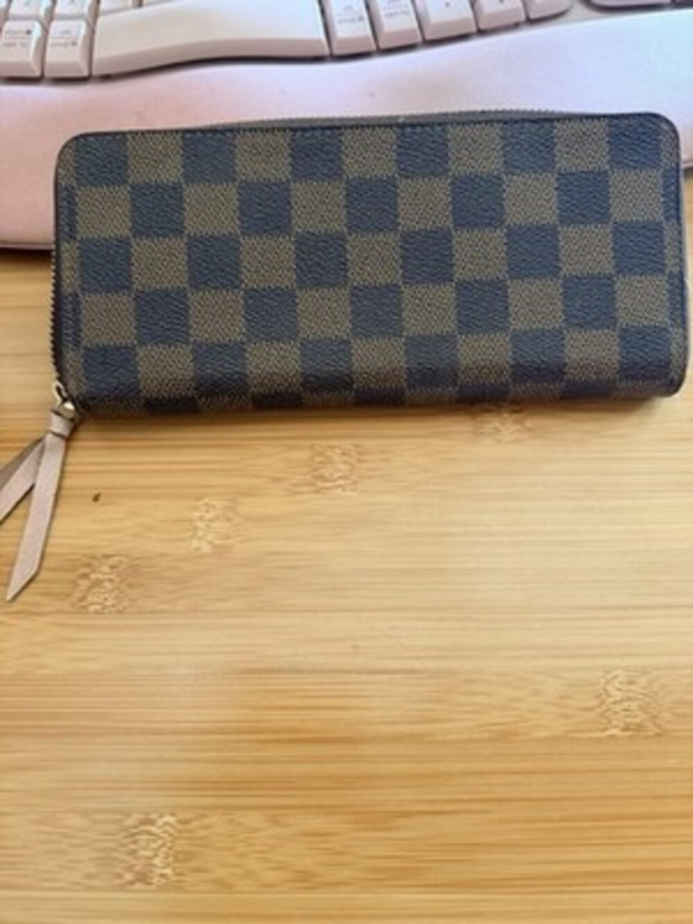 Louis Vuitton Clemence Damier Ebene Zippy Wallet Rose Pink Interior Authentic
